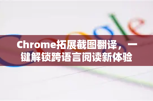 Chrome拓展截图翻译，一键解锁跨语言阅读新体验-第1张图片-谷歌官网|Google Chrome下载-2026最新中文版